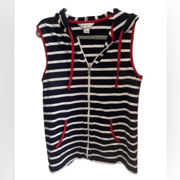 3X Gorgeous CJ Banks Cotton Zip Up Sleeveless Hoodie Vest⚓️ - Picture 12 of 14